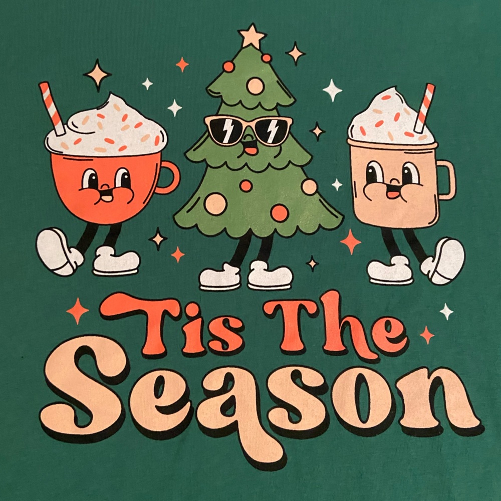 Unisex XXL ‘Tis The Season Holiday Coffee/Hot Cocoa Christmas Tee
